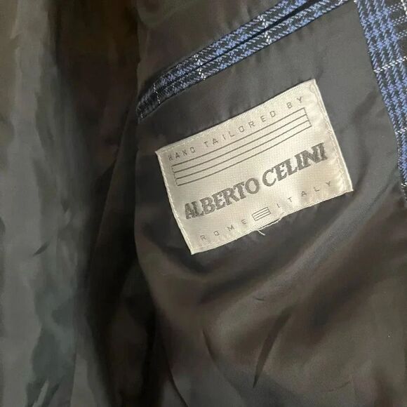 Alberto Celini Vintage Oversized Blue Pinstriped Blazer Size XL - Picture 4 of 4